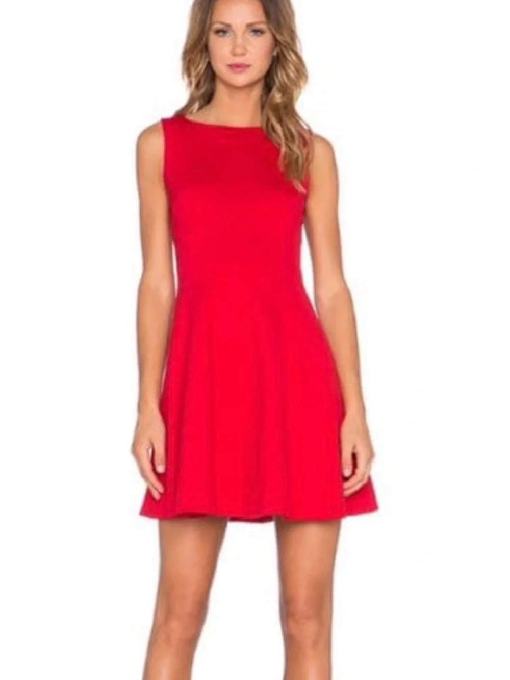 kate spade Red Sleeveless Fit-and-Flare Dress w Bow Detail On Back - Picture 1 of 16
